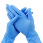 Powder free disposable blue nitrile examination gloves