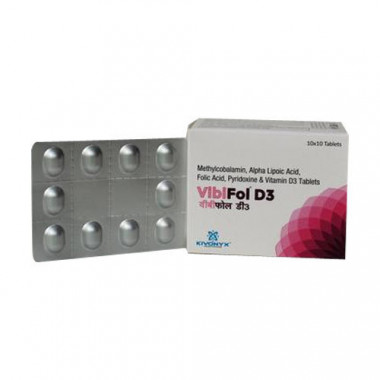 VibiFol D3 and Methylcobalamin ALA Folic Acid Pyridoxine And Vitamin D3 Tablet, Packaging Type: Alu-Alu Blister
